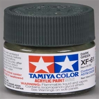 TAMIYA ... MINI XF61 DARK GREEN      ACRY
