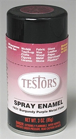 TESTORS ... BURGANDY PURPLE METAL FLAKE TRI-LINGUAL SPRAY