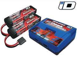 TRAXXAS ... CHARGER COMBO DUAL ID CHARGER W/ 2 PACKS 3S-5000mah LiPo