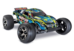 TRAXXAS W... RUSTLER VXL RTR TQI W/TSM 1/10 YELLOW/BLUE