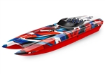 TRAXXAS DBLUE... M41 40" CATAMARAN ELECTRIC RED/BLUE