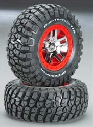 TRAXXAS 5975R... TIRE/WHL ASSY GLUED FR/R