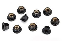 TRAXXAS ... NUTS 4MM FLANGED NYLON LOCKING SERRATED (BLACK) (10)