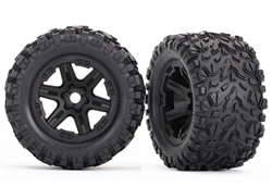 TRAXXAS ... TIRES & WHEELS ASSEMBLED GLUED BLACK