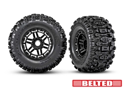 TRAXXAS ... T&W BLK WHL W/SLEDGEHMR AT TIRE