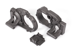 TRAXXAS ... GEARBOX HALVES LEFT & RIGHT/ DIFFERENTIAL COVER (CHARCOAL G