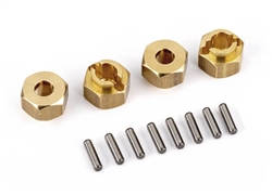 TRAXXAS ... WHEEL HUBS 7MM HEX BRASS (1 GRAM EACH) (4)/ AXLE PINS (8)