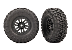 TRAXXAS ... TIRES & WHEELS ASSEMBLED(BLACK 1.0' WHEELS CANYON TRAIL 2