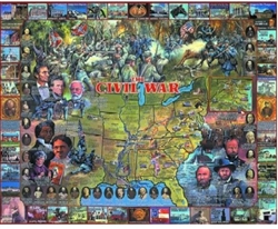 WHITE MOUNTAIN PUZZLES ... CIVIL WAR HISTORICAL FACTS & PEOPLE COLLAGE PUZZLE (1000PC)