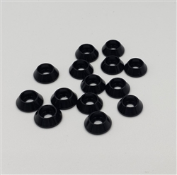 WERPA BLACK... WASHER 3mm BEVELED BLACK (12pcs)