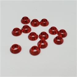 WERPA RED... WASHER 3mm BEVELED RED (12pcs)