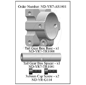 CURTIS YOUNGBLOOD YR7AS1001... TAIL GEAR BOX BASE SET R7
