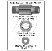 CURTIS YOUNGBLOOD YR7AS1034... NITRO PINION SET - 16 TOOTH R7