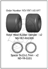 CURTIS YOUNGBLOOD YR7AS1057... ROTOR HEAD DAMPER SET R7