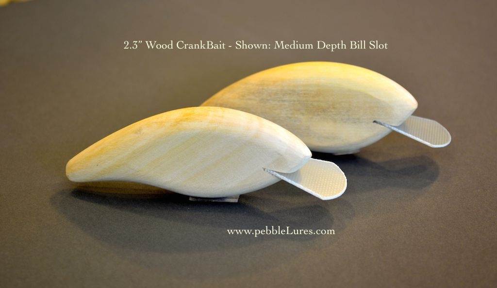 2.5 (inch) Flat Side, pointed nose, Curved Belly Wooden Lure Body