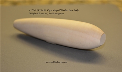 Cigar Wood Body - 4.2" length | Optional through hole