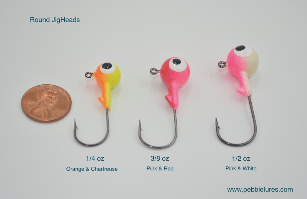 Super Glow Round Head jigs for Crappie, Panfish, Bass & Walleye