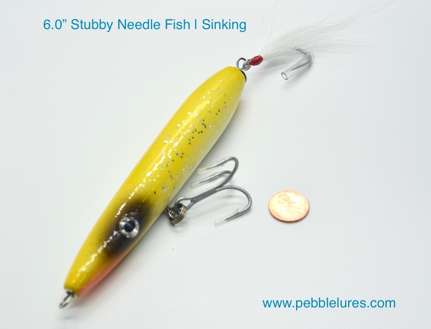 6.0â€ Stubby Needle Fish  Wood Fishing Lure - Salt Water