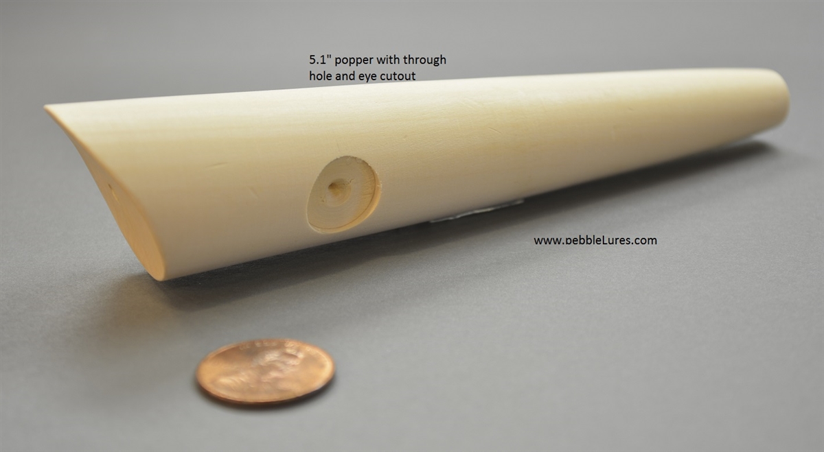 5.25” (inch) Through hole Custom Wood Popper Lure