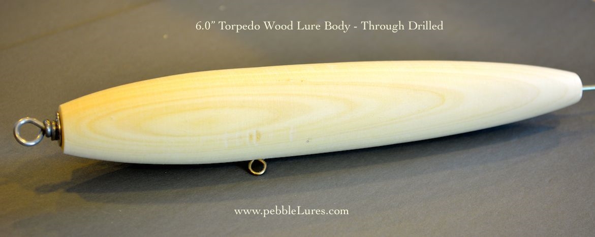 Large 6.0 custom made unpainted wooden torpedo lure bodies