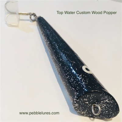 5.25â€ Custom Top Water Popper | Black magic