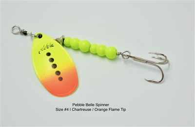 Pebble Belle Spinner | Chartreuse with Orange Flame Tip