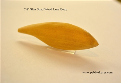 2.8" Slim Shad unpainted wooden lure body crank bait