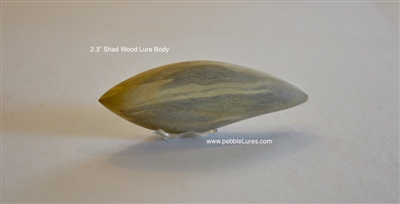 2.3" Shad unpainted wooden lure body crank bait