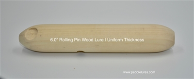 Rolling Pin Lure | Large 6.0" inch uniform thickness wood Musky fishing lure with belly / through drilled bodies