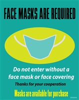 Face masks are required, avalible for purchase