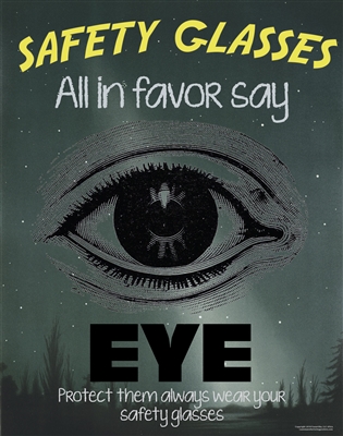 Safety Glasses Poster, Protect your eyes