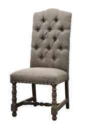 Aston Chair Linen Tufted Brown