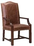 Aston Leather Arm Chair w Brass Nails