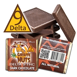 DELTA 9 Dark Chocolate Squares - 15mg D9  + 15mg CBD Per Square