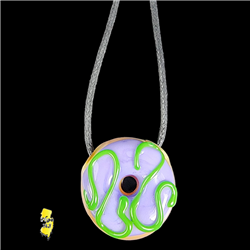 KGB Glass Blueberry Frosted Donut Pendant