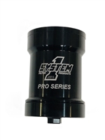 Billet Pro Series filter. Alcohol applications. 3 3/4" x 5 3/4". 1"-12 thread. 75 Micron. Viton O-rings