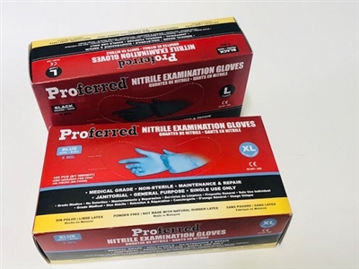 Disposable Nitrile Gloves. Black or Blue.