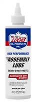 Lucas Oil Assembly Lube. Semi-synthetic.  Eliminates dry starts.
