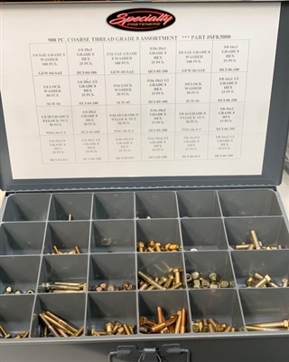 900 PC. Grade 8 coarse thread bolt kit.