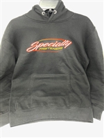 Specialty Fasteners black pullover logo hoodie.