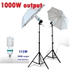 NEW Studio Translucent Umbrella 1000W Light Continuous Video Lighting Kit