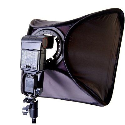 Pro 24"x 24" HOTSHOE SOFTBOX BRACKET 4 SPEEDLIGHT KIT