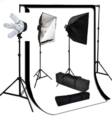 Photo Softbox 2000 W Video Continuous softbox lighting kit white black backdrops