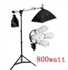 Pro Photo Studio Softbox Continuous 800W Lighting Boom Arm Video Light Set