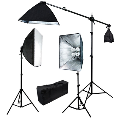 NEW 2400 W Video Photo Studio Boom stand lighting Softbox light + Case