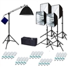 Pro 5-Head 4000 W Continuous Light Photo Studio Softbox Fluorecent Boom Kit