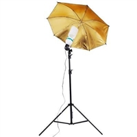 Single Black/gold reflective Umbrella Video background Light Kit