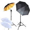 NEW Studio Gold/silver Translucent Umbrella Light Continuous Video Lighting Kit