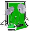 3-LIGHT PHOTO UMBRELLA LIGHT High Key Muslin BACKDROP STAND KIT