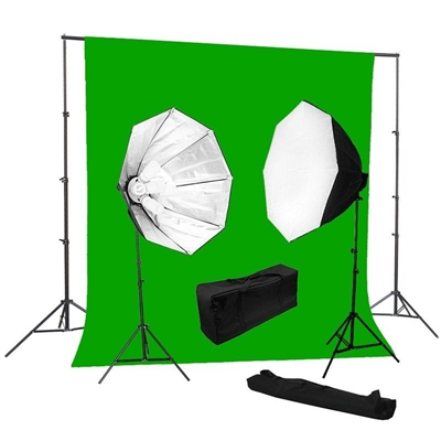 Photo Softbox 2000 watt Video Continuous Lighting Kit  10'x12' chroma key green
